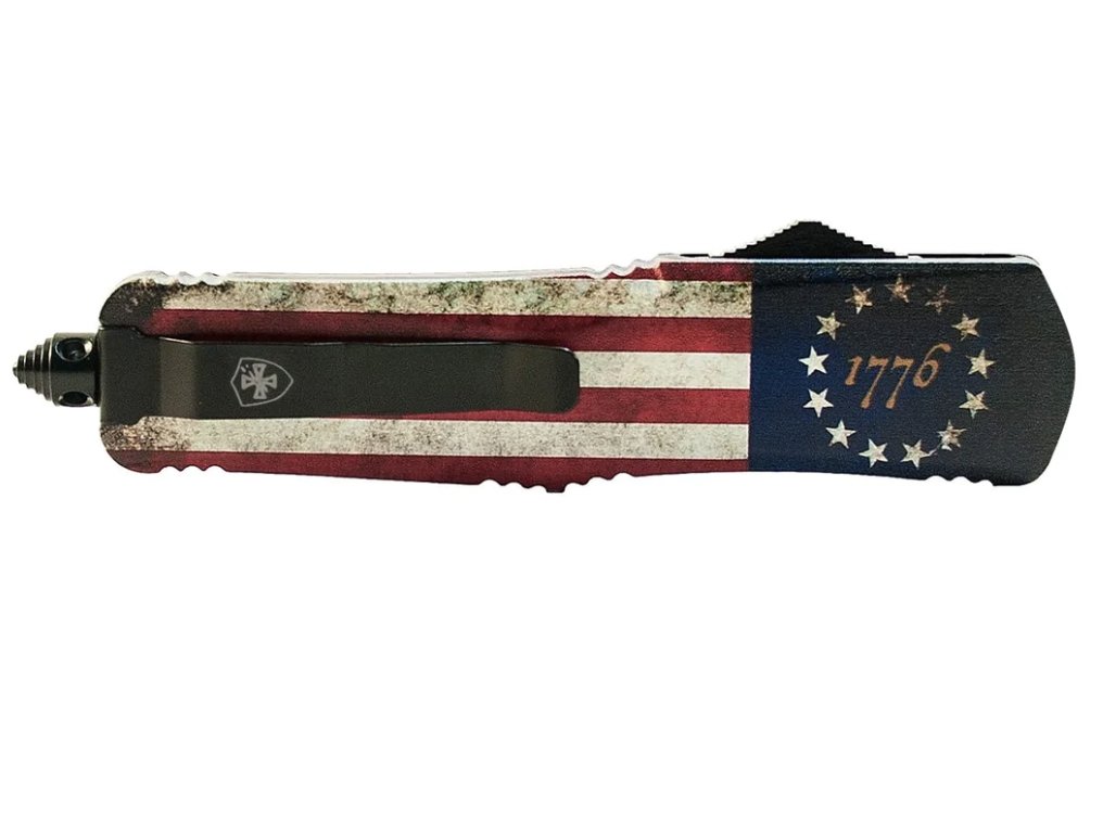 1776 - Betsy Ross Flag - Templar OTF Knife - Templar Knife at Uppercut Tactical