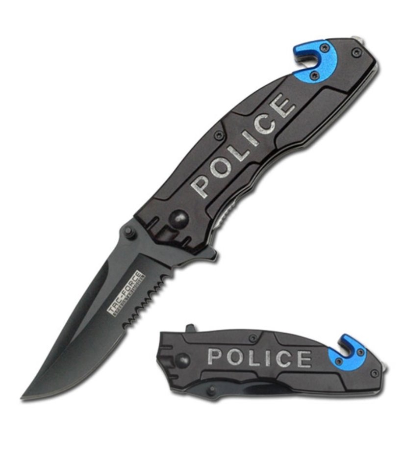 Back the Blue | Tac Force - AO Rescue Knife - Tac Force at Uppercut Tactical