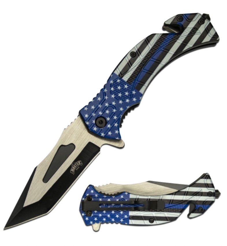 Thin Blue Line | Master USA AO Rescue Knife - Master USA at Uppercut Tactical